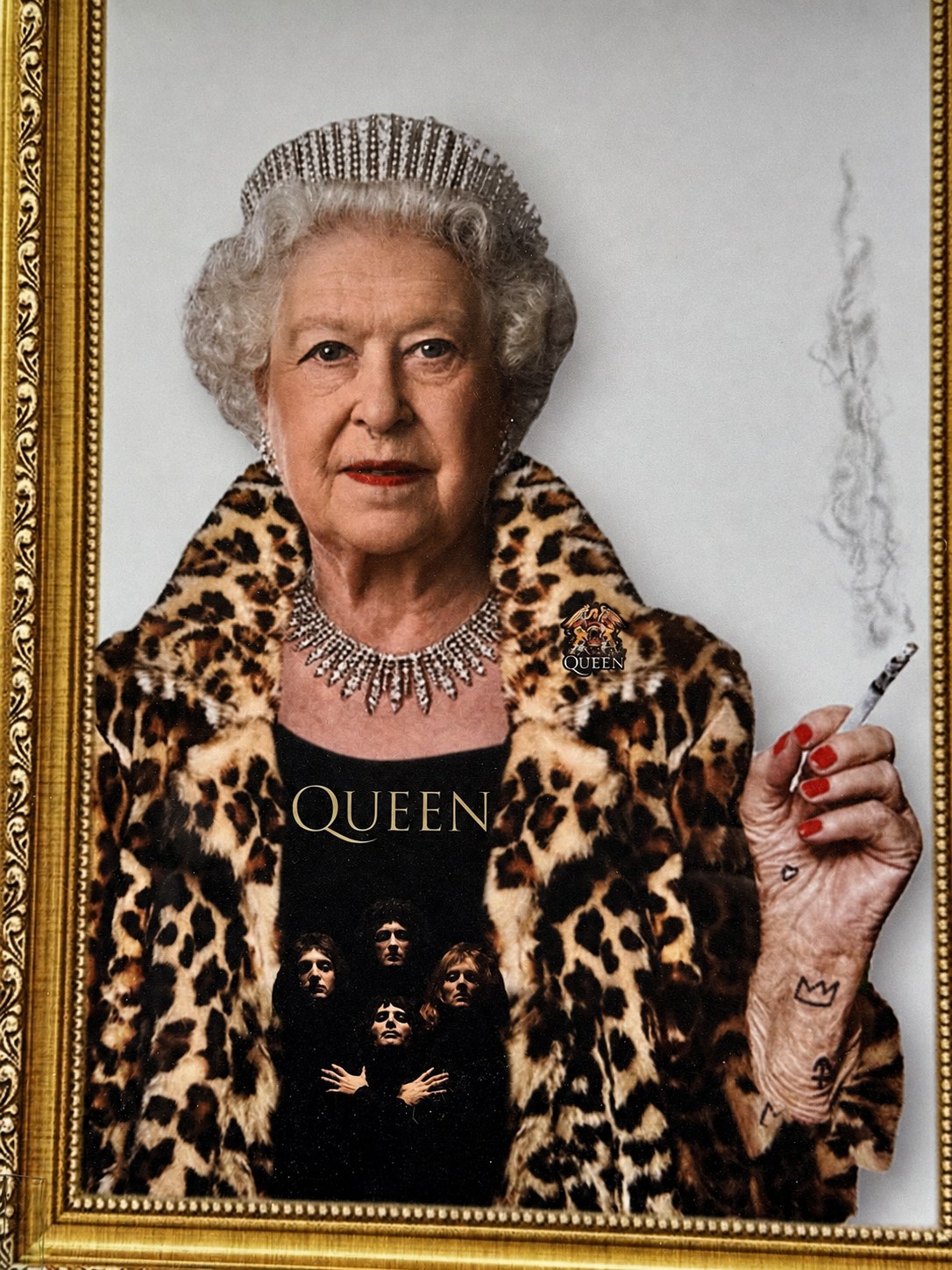 Skurriles Londoner Kunstmotiv: Königin Elisabeth II. trifft auf die Band Queen