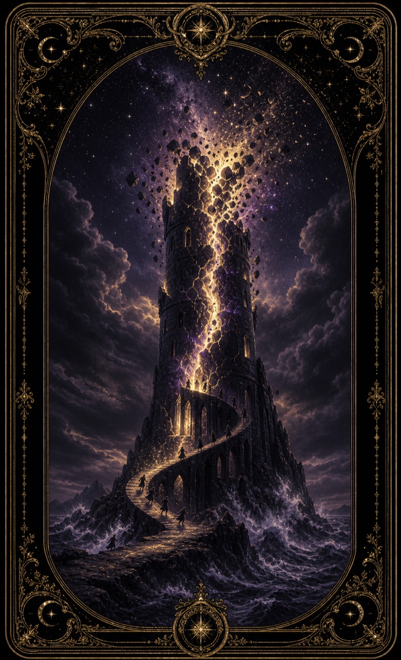 Der Turm, mystische Tarotkarte